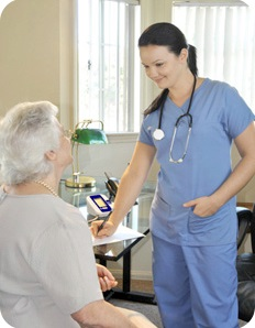 Doctor with adult patient.
